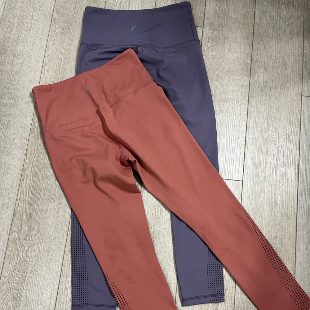 ZYIA X 2 Light N’ Tight 7/8 Leggings Small Violet Pink Nude